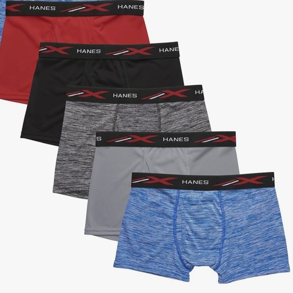 Hanes Boys' X-Temp Boxer Briefs, Moisture Wicking Breathable,Tagless 5 Pack SZ S - Picture 1 of 7